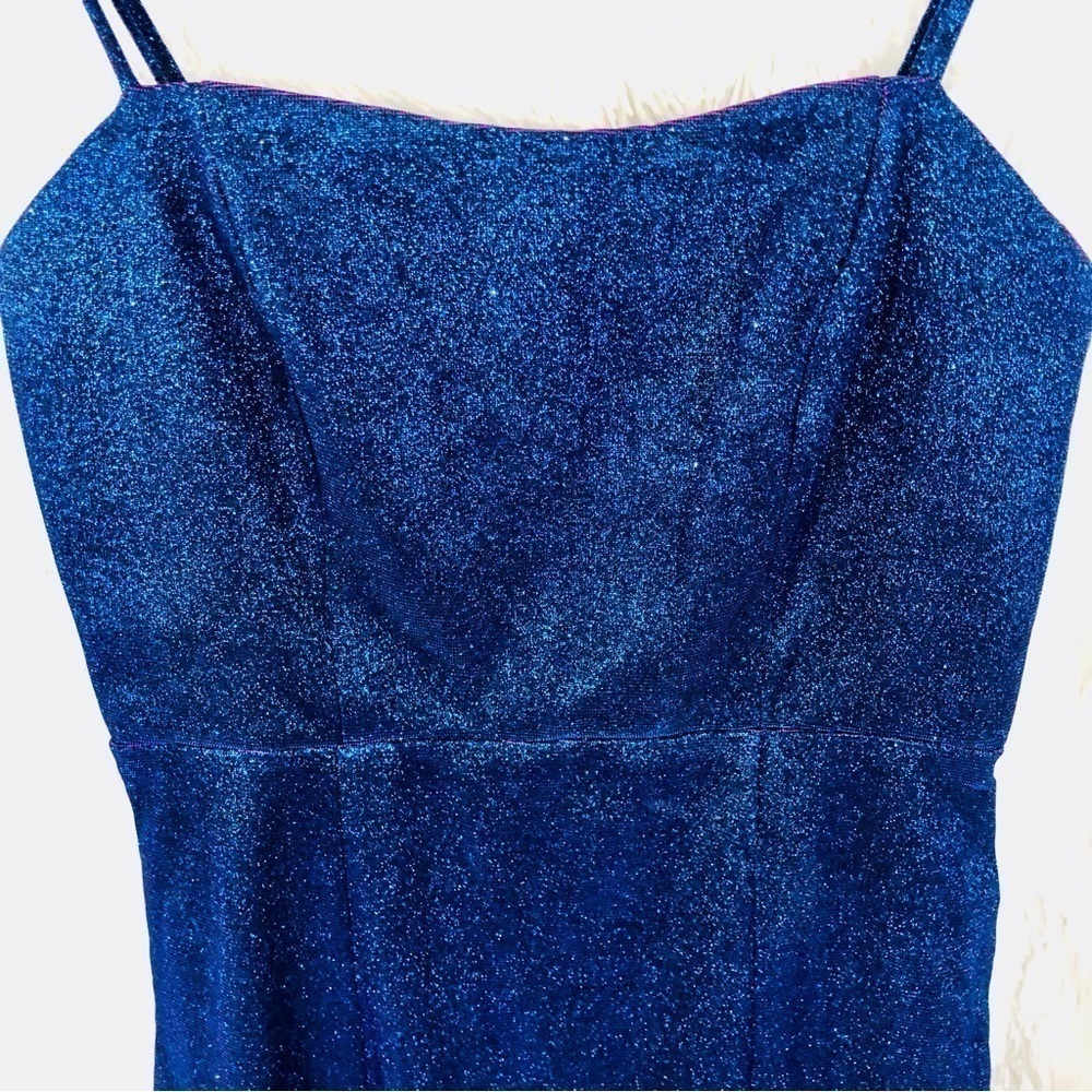 Lulus Sensation Blue purple shift glitter body con mini dress womens XS prom - Picture 7 of 16